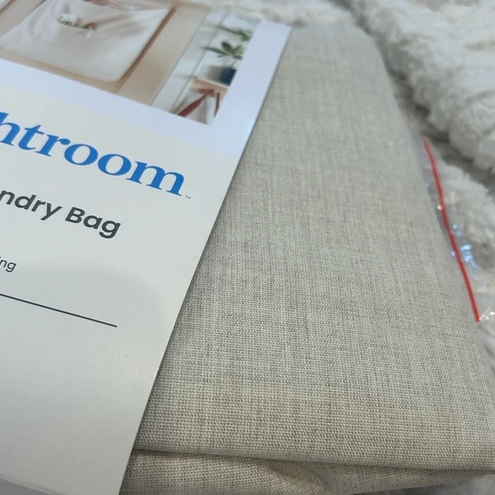 Brightroom Cream Hanging Laundry Bag new with hardware